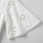 Women's Broderie Anglaise Mini Dress with Scalloped Trim