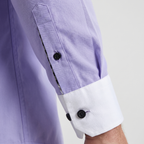 Men's Cotton Button-Down Shirt with Contrast Collar