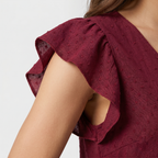 Women's Cotton Eyelet Mini Dress with Scalloped Hem