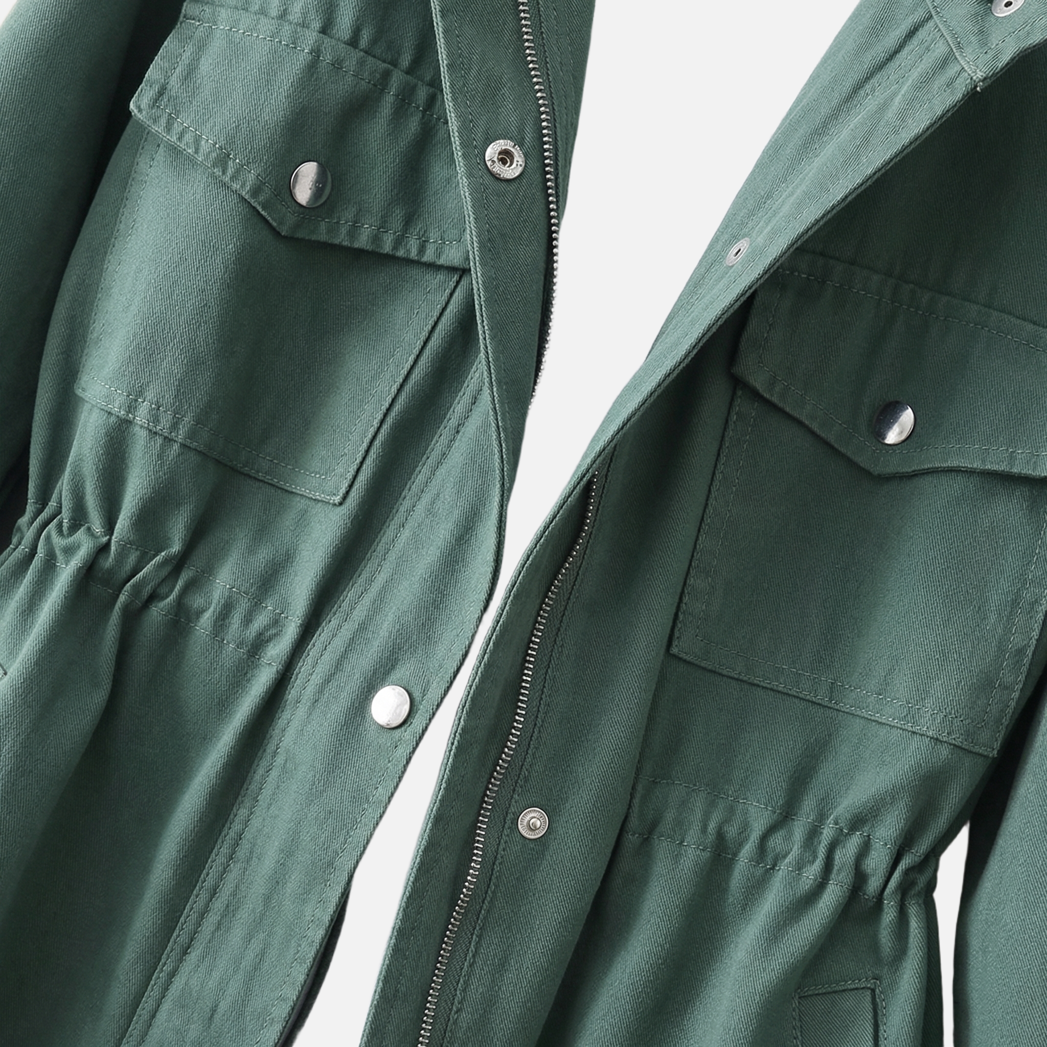 Women's Cotton Field Jacket with Stand Collar