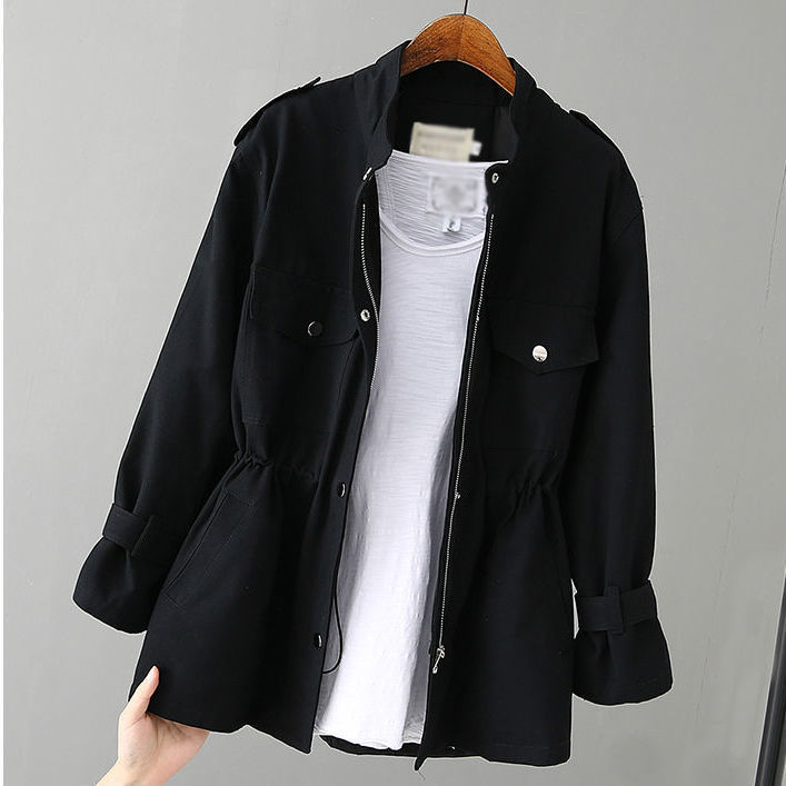 Women's Cotton Field Jacket with Stand Collar