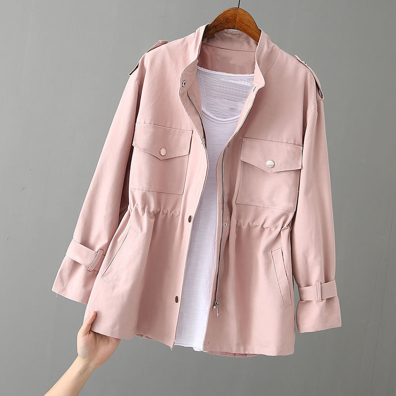 Women's Cotton Field Jacket with Stand Collar