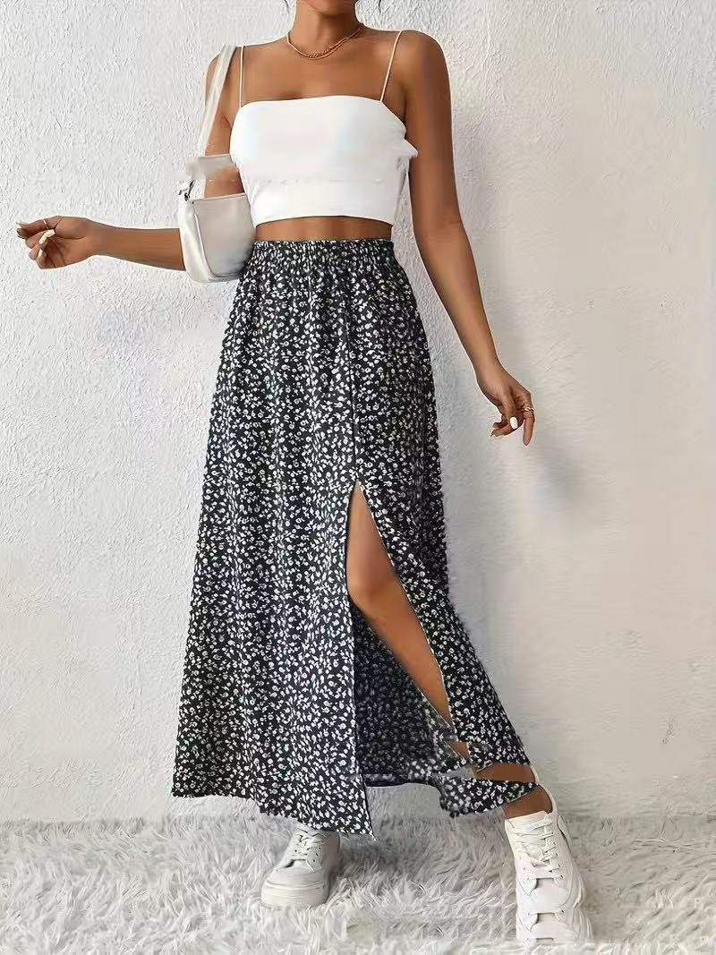 Women's Flowing Maxi Skirt with Floral Print