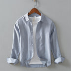 Men's Cotton Button-Down Overshirt with Rolled Cuffs