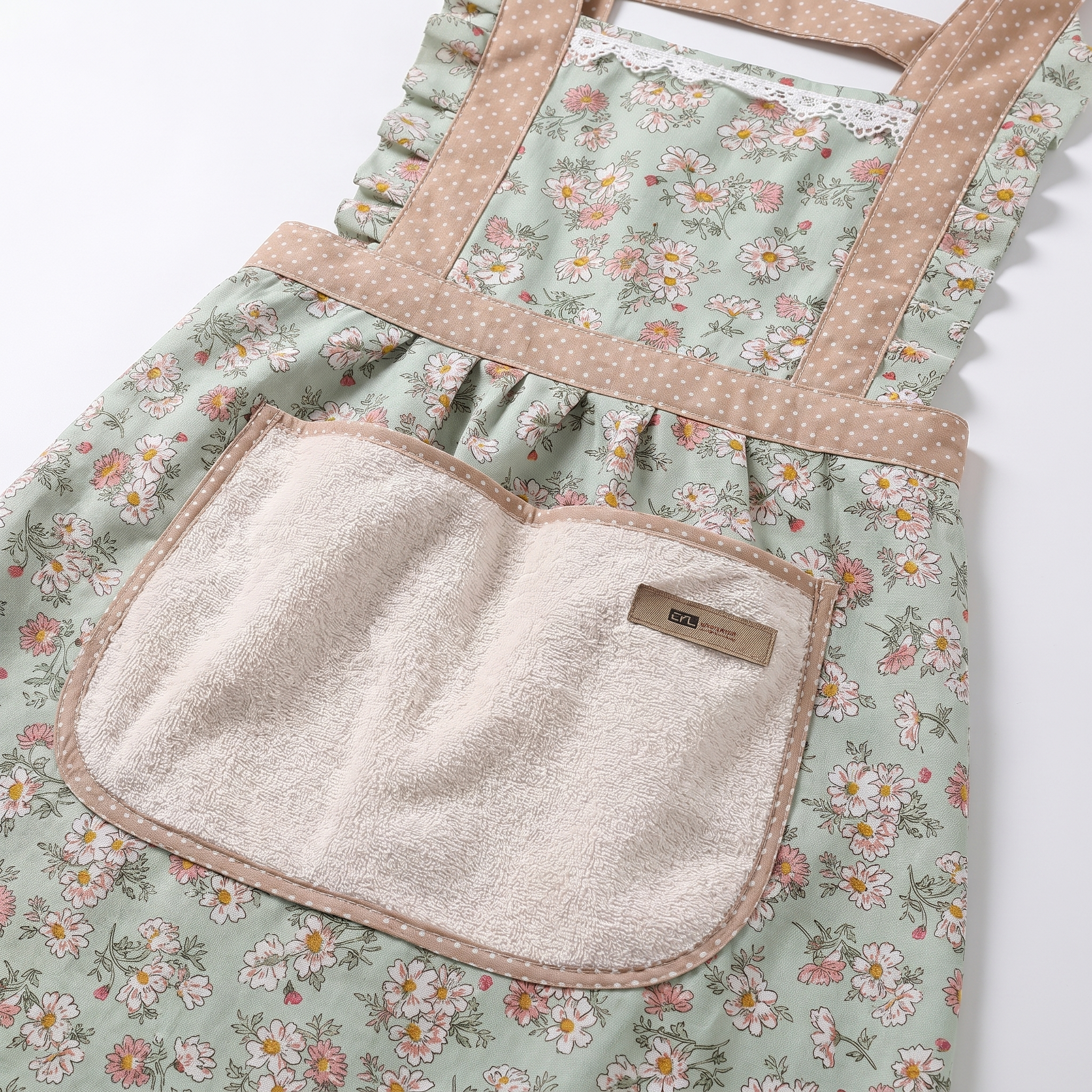 Women's Cotton Pinafore Midi Dress with Floral Print