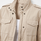 Women's Loose Utility Windbreaker Jacket with Multi-Pocket Front