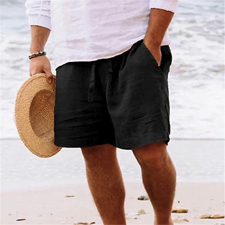 Men's Relaxed Cotton Shorts with Drawstring Waist