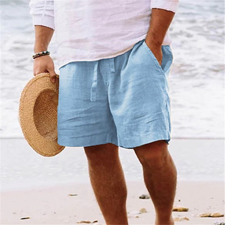 Men's Relaxed Cotton Shorts with Drawstring Waist