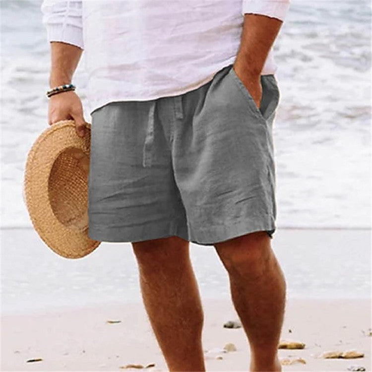 Men's Relaxed Cotton Shorts with Drawstring Waist