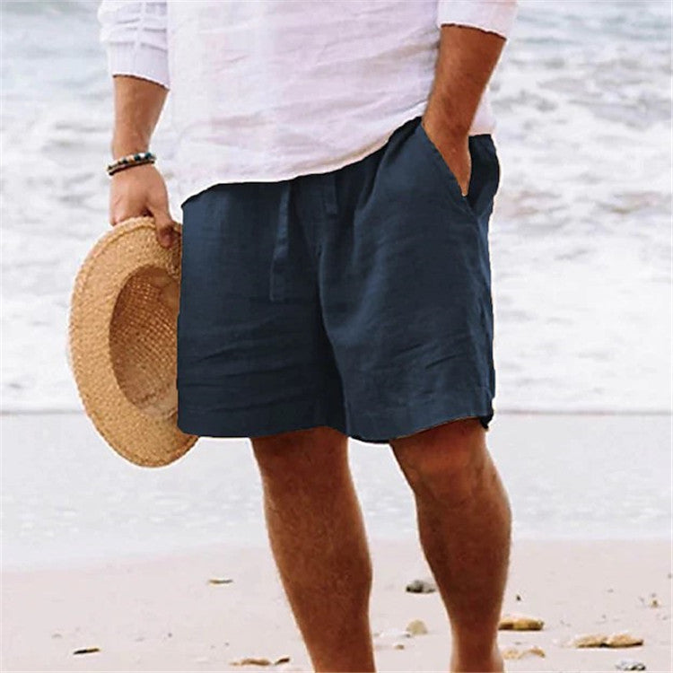 Men's Relaxed Cotton Shorts with Drawstring Waist
