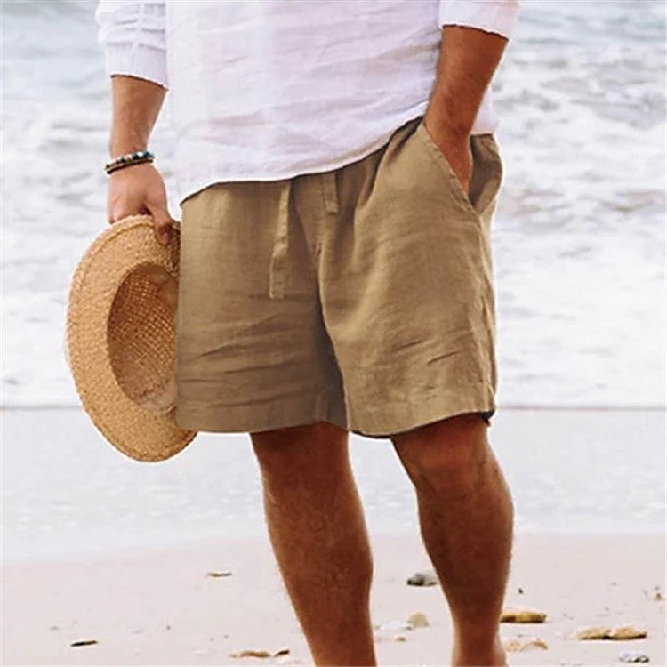 Men's Relaxed Cotton Shorts with Drawstring Waist