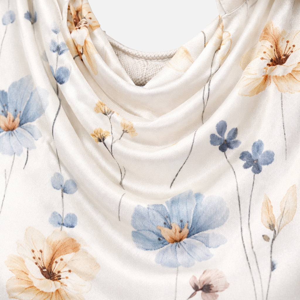 Women's Cowl-Neck Satin Blouse with Long Sleeves