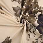 Women's Satin Floral Slip Midi Dress with Cowl Neck
