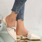 Women's Croc-Embossed Mule Heels with Cross Strap