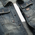 Men's Denim Jacket with Distressed Wash