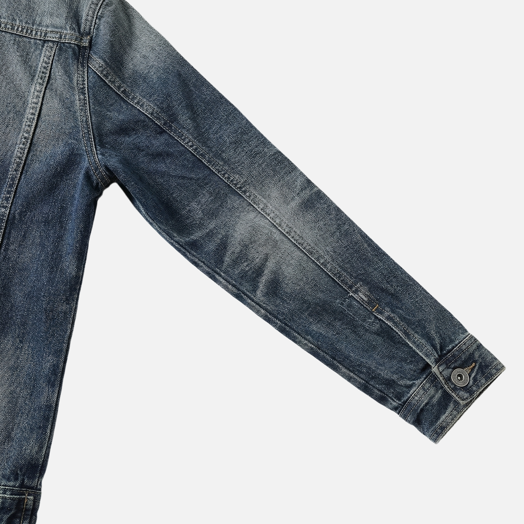 Men's Denim Jacket with Distressed Wash