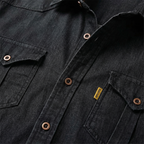 Men's Modern Denim Shirt with Button-Up Front and Chest Pockets