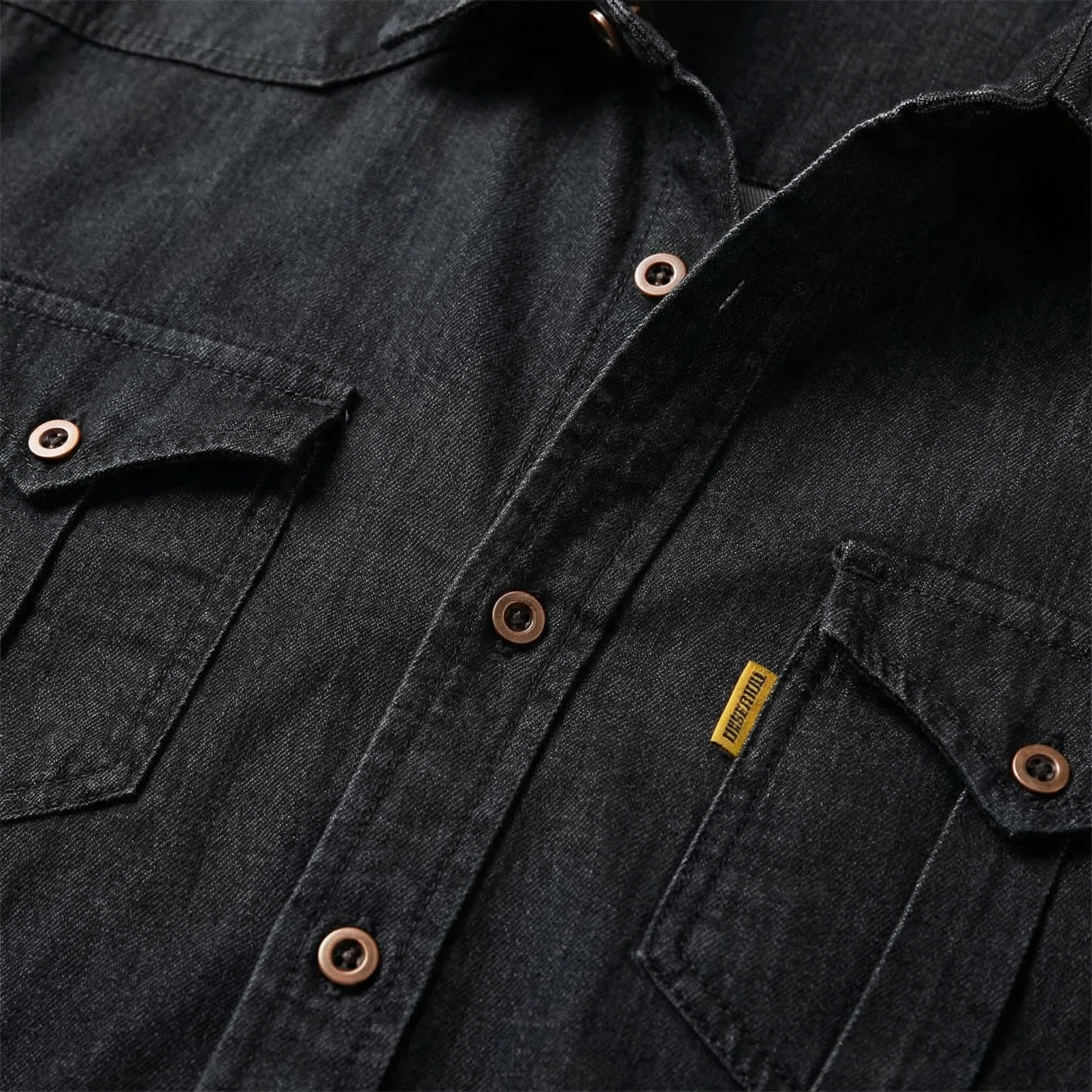 Men's Modern Denim Shirt with Button-Up Front and Chest Pockets