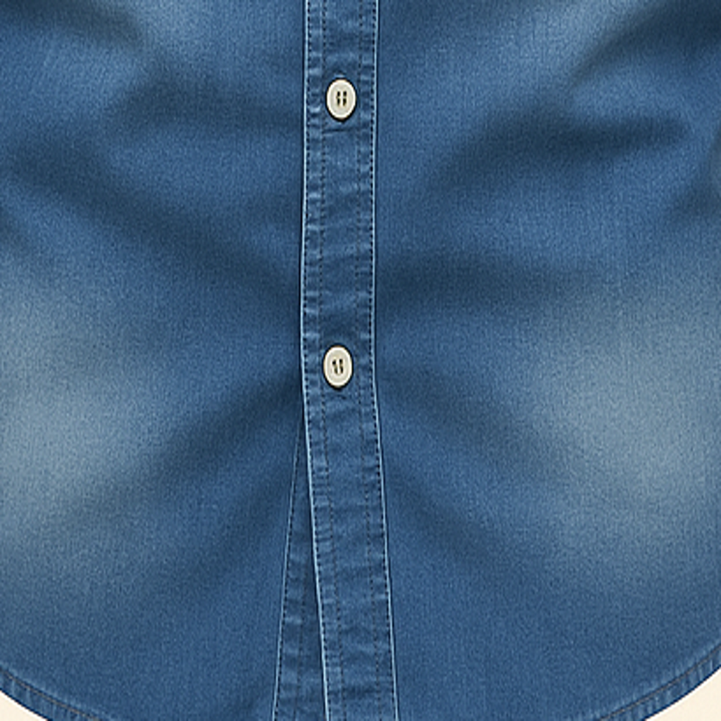 Men's Modern Denim Shirt with Button-Up Front and Chest Pockets