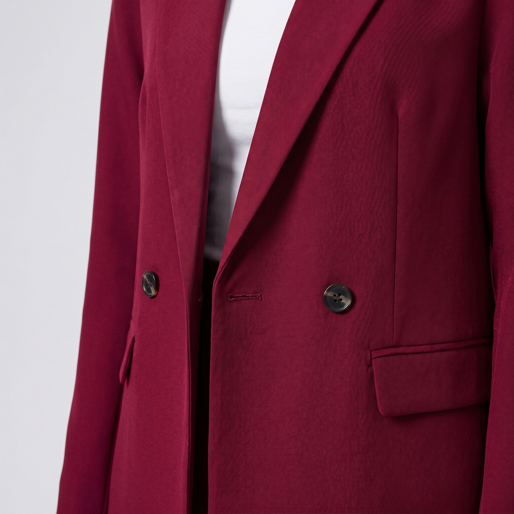 Women's Double-Breasted Suit Set with Wide-Leg Trousers