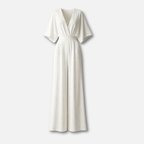 Women's Draped-Sleeve Wide-Leg Jumpsuit