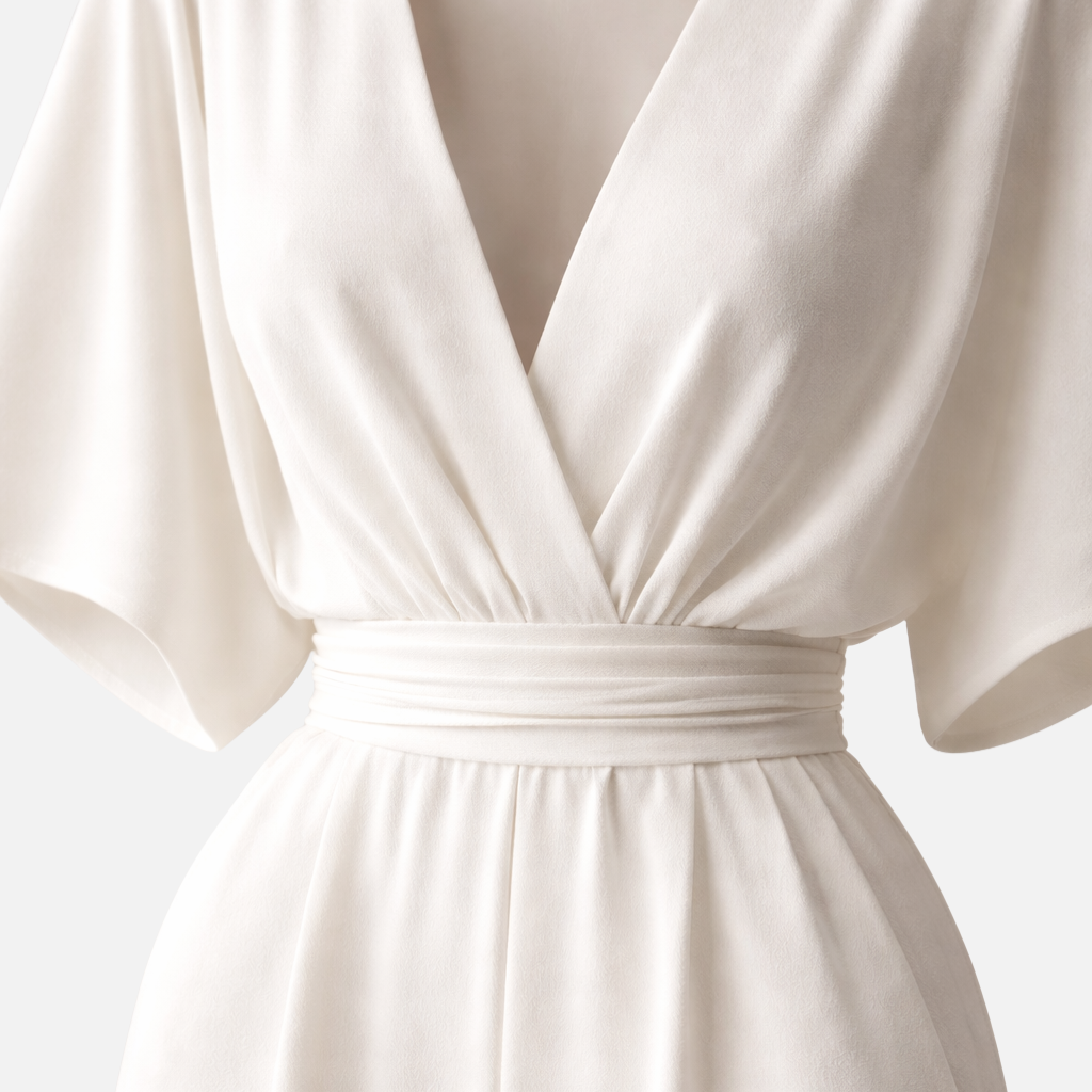 Women's Draped-Sleeve Wide-Leg Jumpsuit