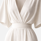 Women's Draped-Sleeve Wide-Leg Jumpsuit