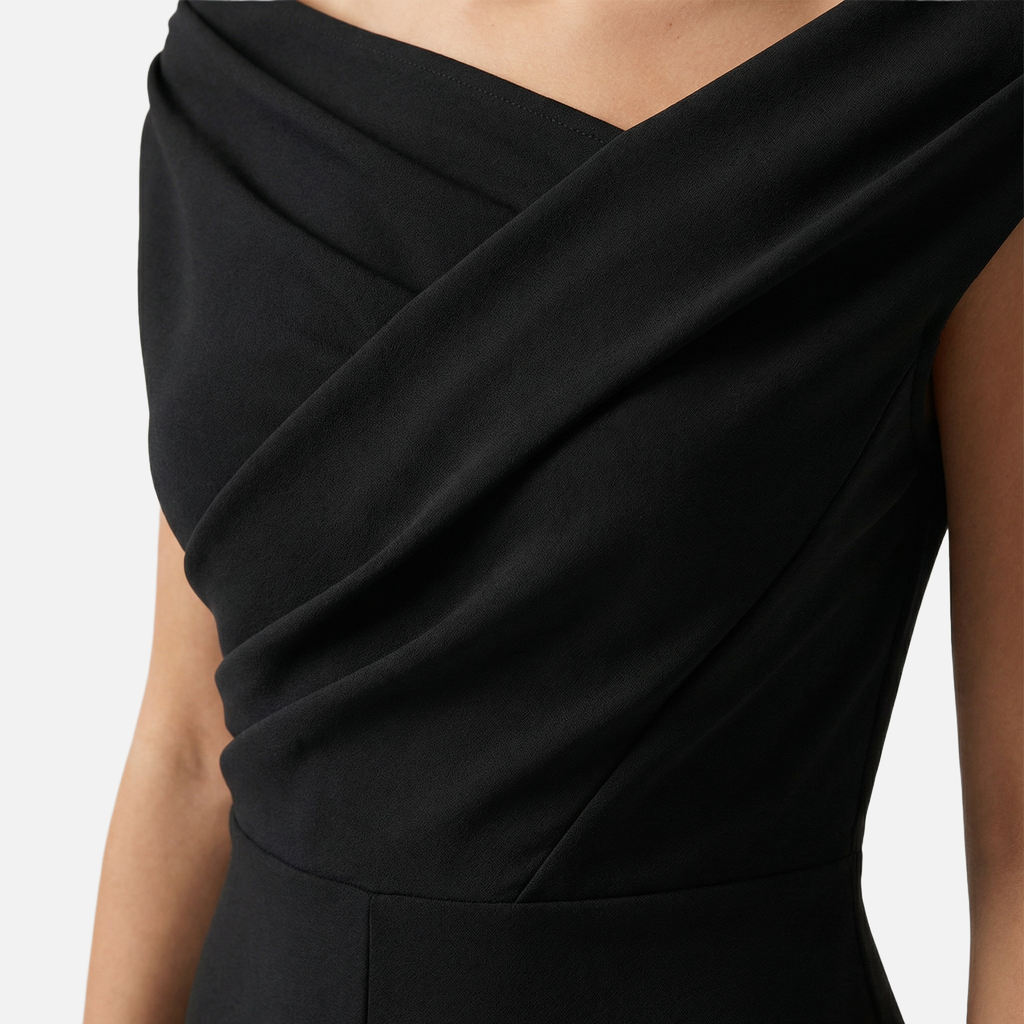 Women's Draped Fitted Top with One-Shoulder Neckline