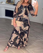 Women's Chiffon Maxi Dress with Elasticated Waist