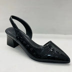 Women's Pointed-Toe Slingback Pumps with Block Heel