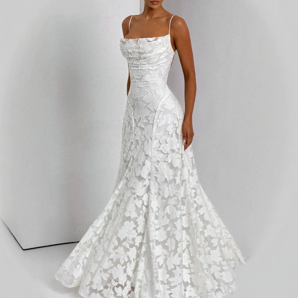Women's Floral Maxi Dress with Cowl Neck