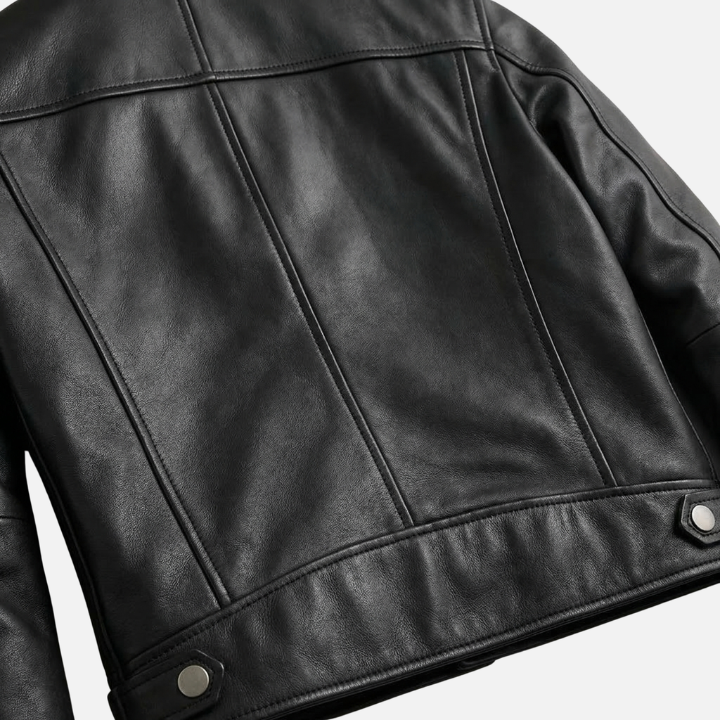Men's Faux-Suede Biker Jacket with Zip-Up Moto Structure