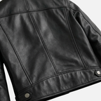 Men's Faux-Suede Biker Jacket with Zip-Up Moto Structure