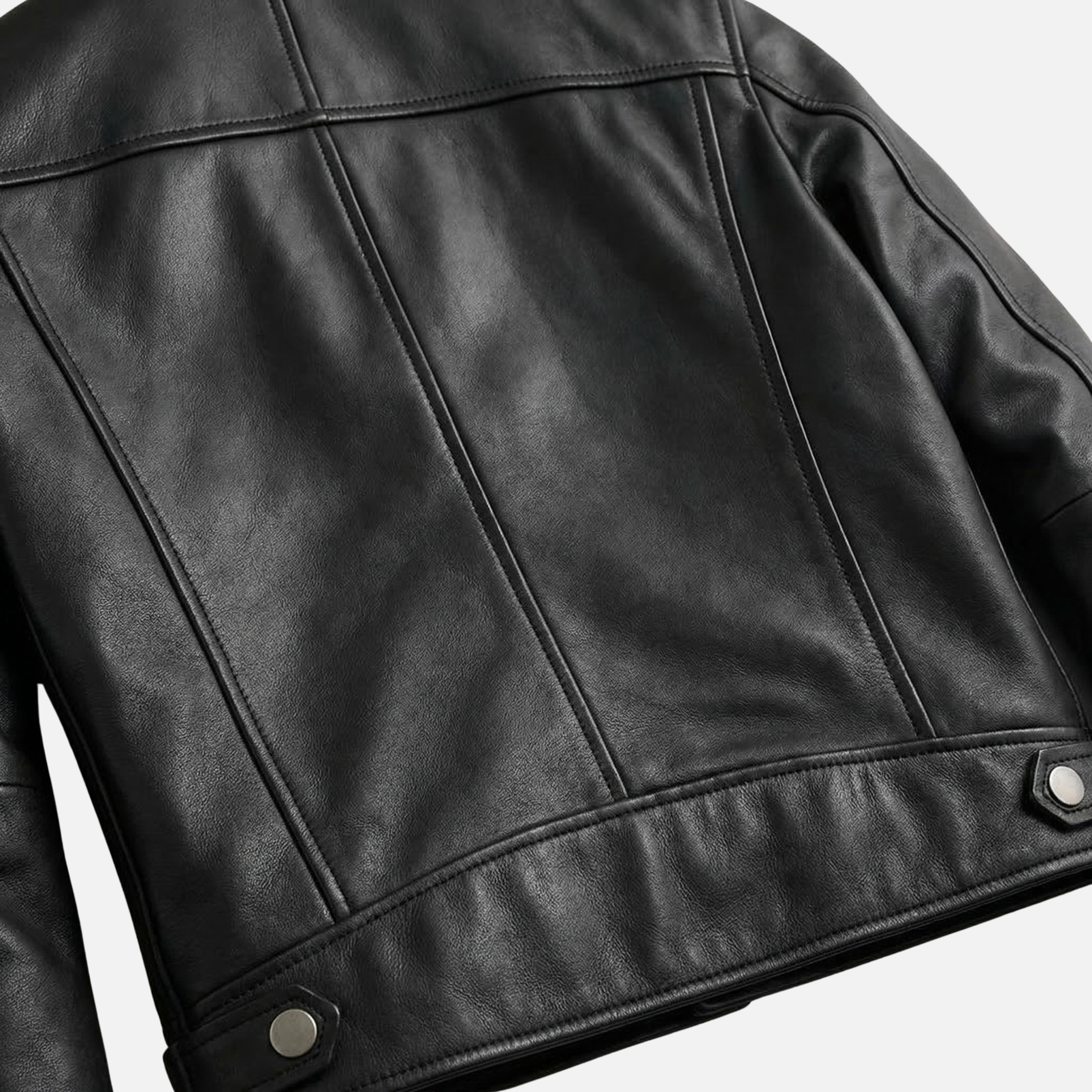 Men's Faux-Suede Biker Jacket with Zip-Up Moto Structure