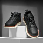 Men's Faux Leather Casual Sneakers with Padded Collar