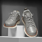 Men's Faux Leather Casual Sneakers with Padded Collar
