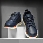 Men's Faux Leather Casual Sneakers with Padded Collar