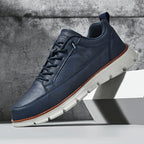 Men's Faux Leather Casual Sneakers with Padded Collar