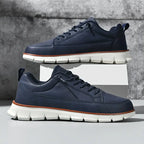Men's Faux Leather Casual Sneakers with Padded Collar