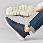Men's Faux Leather Casual Sneakers with Padded Collar