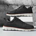 Men's Faux Leather Casual Sneakers with Padded Collar