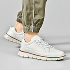 Men's Faux Leather Casual Sneakers with Padded Collar