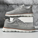 Men's Faux Leather Casual Sneakers with Padded Collar