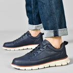 Men's Faux Leather Casual Sneakers with Padded Collar