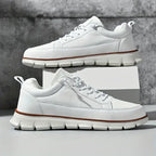 Men's Faux Leather Casual Sneakers with Padded Collar