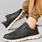 Men's Faux Leather Casual Sneakers with Padded Collar