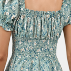 Women's Fit-and-Flare Midi Dress with Floral Print