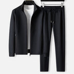 Men's Fitted Tracksuit with Zip-Up Jacket and Drawstring Pants