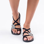 Women's Flat Summer Sandals with Braided Straps
