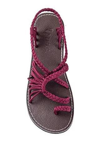 Women's Flat Summer Sandals with Braided Straps